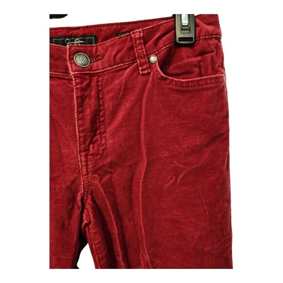 Women's Jessica Simpson Dark Red Forever Skinny Low Rise Corduroy Pants Size 30 - Picture 3 of 14